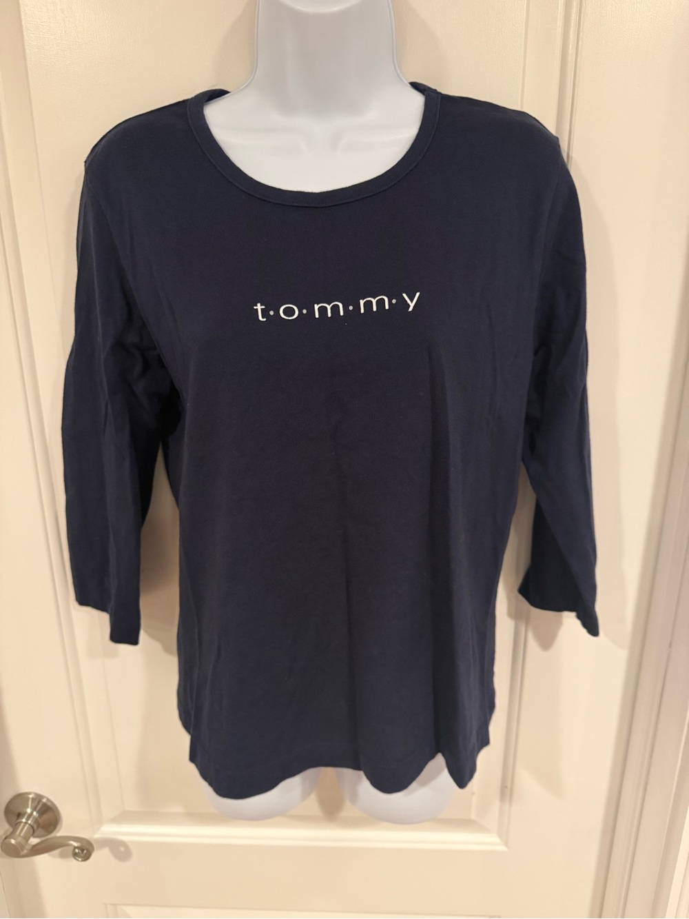 Tommy Hilfiger Navy 3/4 Sleeve Logo Tee